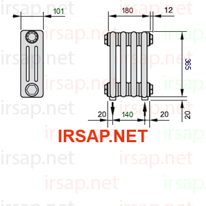 Радиатор IRSAP Tesi 30365/4 T16 CL 01